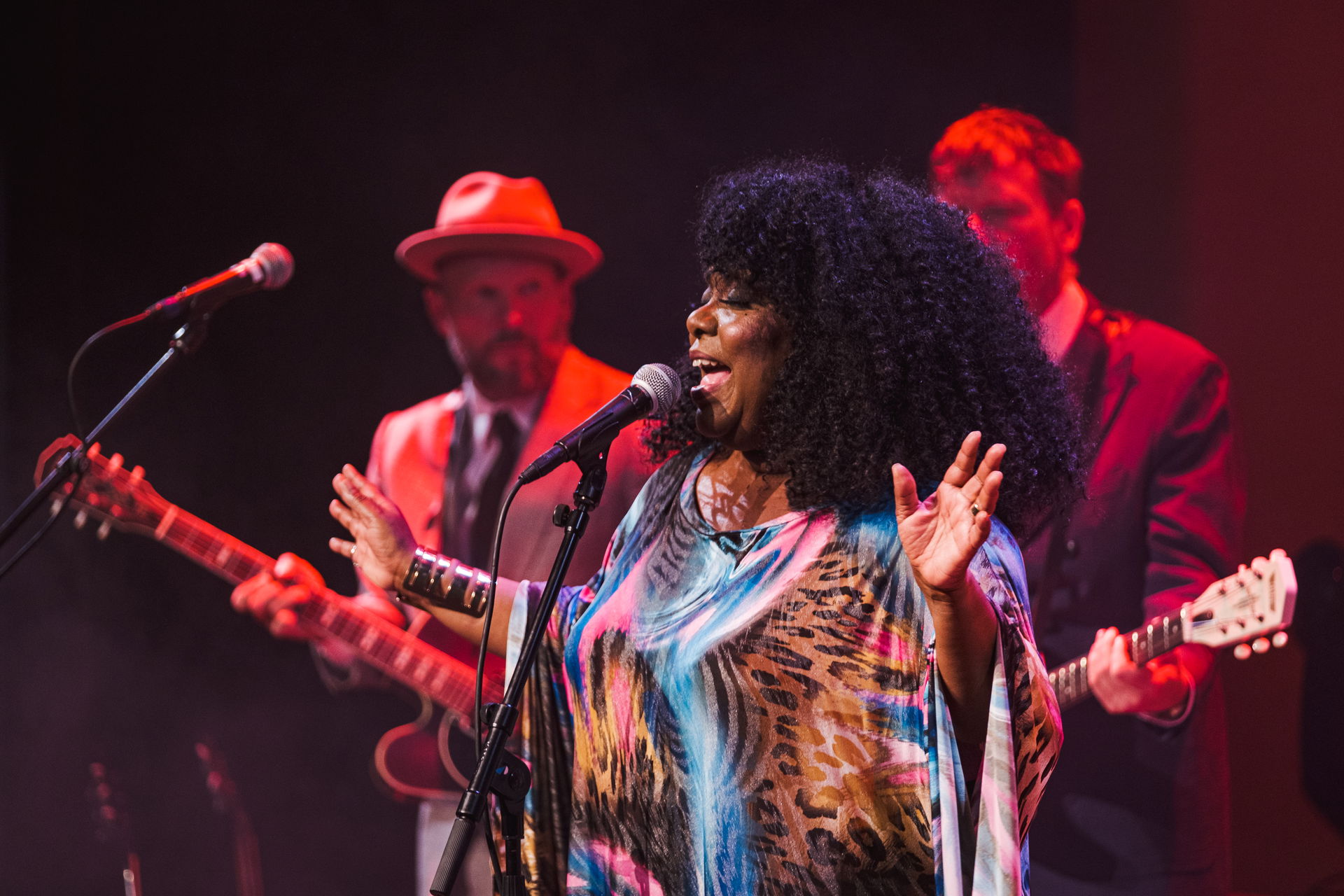 Michelle David & the True-tones speelden op 10 september 2021 een tuinconcert in Hoogeveen. Het concert vond wegens slecht weer binnen plaats.